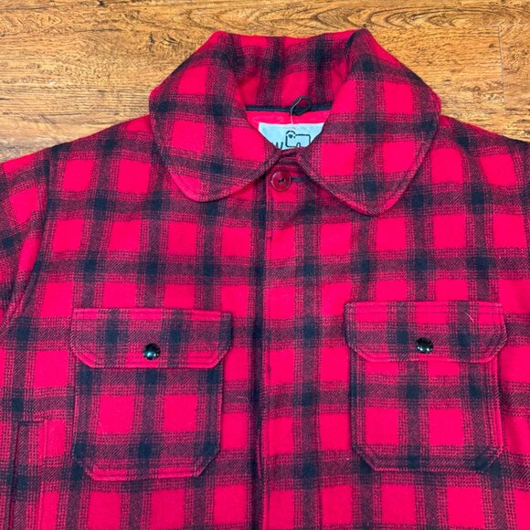 Vintage Woolrich Red Plaid USA Mackinaw Hunting Wool Quilted Jacket Coat‎ Men 42 - Picture 1 of 11